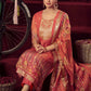 Jyoti Fashion Women's Orange Organza Jacquard Woven Kurta with Trouser & Dupatta | Swadesiicart