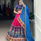 Lorenvalley Fashion Pink Tasar Silk Print with Foil Work and Real Mirror Gamthi Work with Lace Touch Up Lehenga Choli with Dupatta | Swadesiicart