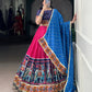 Lorenvalley Fashion Pink Tasar Silk Print with Foil Work and Real Mirror Gamthi Work with Lace Touch Up Lehenga Choli with Dupatta | Swadesiicart