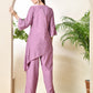 Myshka Women's Lavender colour Co-ord set with Lace - Swadesiicart