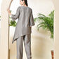 Myshka Women's Grey colour Co-ord set with Lace - Swadesiicart