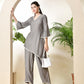 Myshka Women's Grey colour Co-ord set with Lace - Swadesiicart
