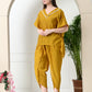 Myshka Women's Yellow colour Co-ord set with Lace - Swadesiicart