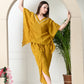 Myshka Women's Yellow colour Co-ord set with Lace - Swadesiicart
