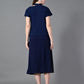 Myshka Women's Navy Blue colour Co-ord set - Swadesiicart