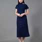 Myshka Women's Navy Blue colour Co-ord set - Swadesiicart