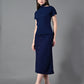 Myshka Women's Navy Blue colour Co-ord set - Swadesiicart