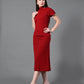 Myshka Women's Maroon colour Co-ord set - Swadesiicart