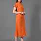 Myshka Women's Orange colour Co-ord set - Swadesiicart