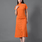Myshka Women's Orange colour Co-ord set - Swadesiicart