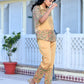Vaasva Women's Cream Henna Linen Digital Printed Cord Set - Swadesiicart