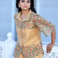 Vaasva Women's Cream Henna Linen Digital Printed Cord Set - Swadesiicart