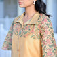 Vaasva Women's Cream Henna Linen Digital Printed Cord Set - Swadesiicart