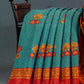 Sea Blue Colour With Tomato Red Blouse Cotton Brasso Saree By Gayathri Reddy Designer Studio | Swadesiicart