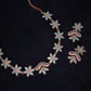 Tehzeeb Creations Sky Blue Colour Star Design Stone Studded Necklace With Earrings - Swadesiicart