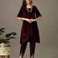 Myshka Women's Magenta Velvet Kurta Pant - Swadesiicart