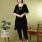 Myshka Women's Black Velvet Kurta Pant With Dupatta Set - Swadesiicart