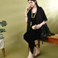 Myshka Women's Black Velvet Kurta Pant With Dupatta Set - Swadesiicart