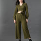Myshka Women's Olive Green Co-Ord Set - Swadesiicart