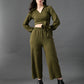 Myshka Women's Olive Green Co-Ord Set - Swadesiicart