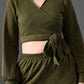 Myshka Women's Olive Green Co-Ord Set - Swadesiicart