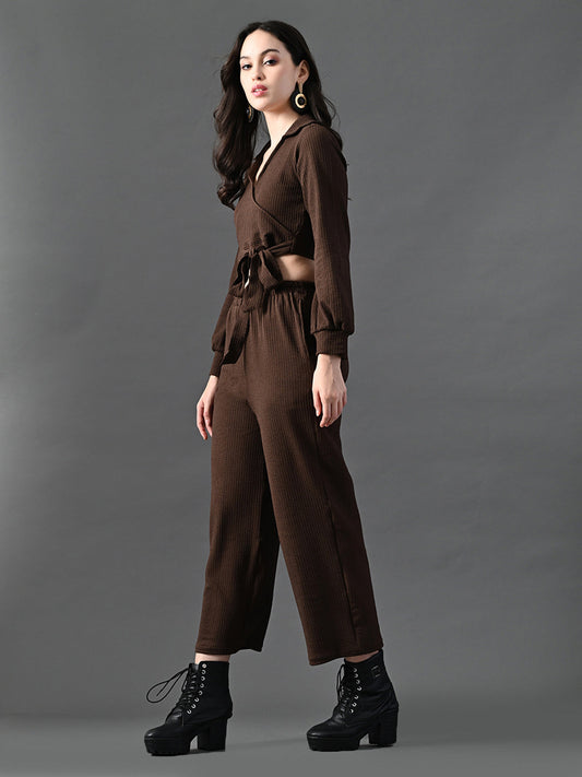 Myshka Women's Coffe Co-Ord Set - Swadesiicart