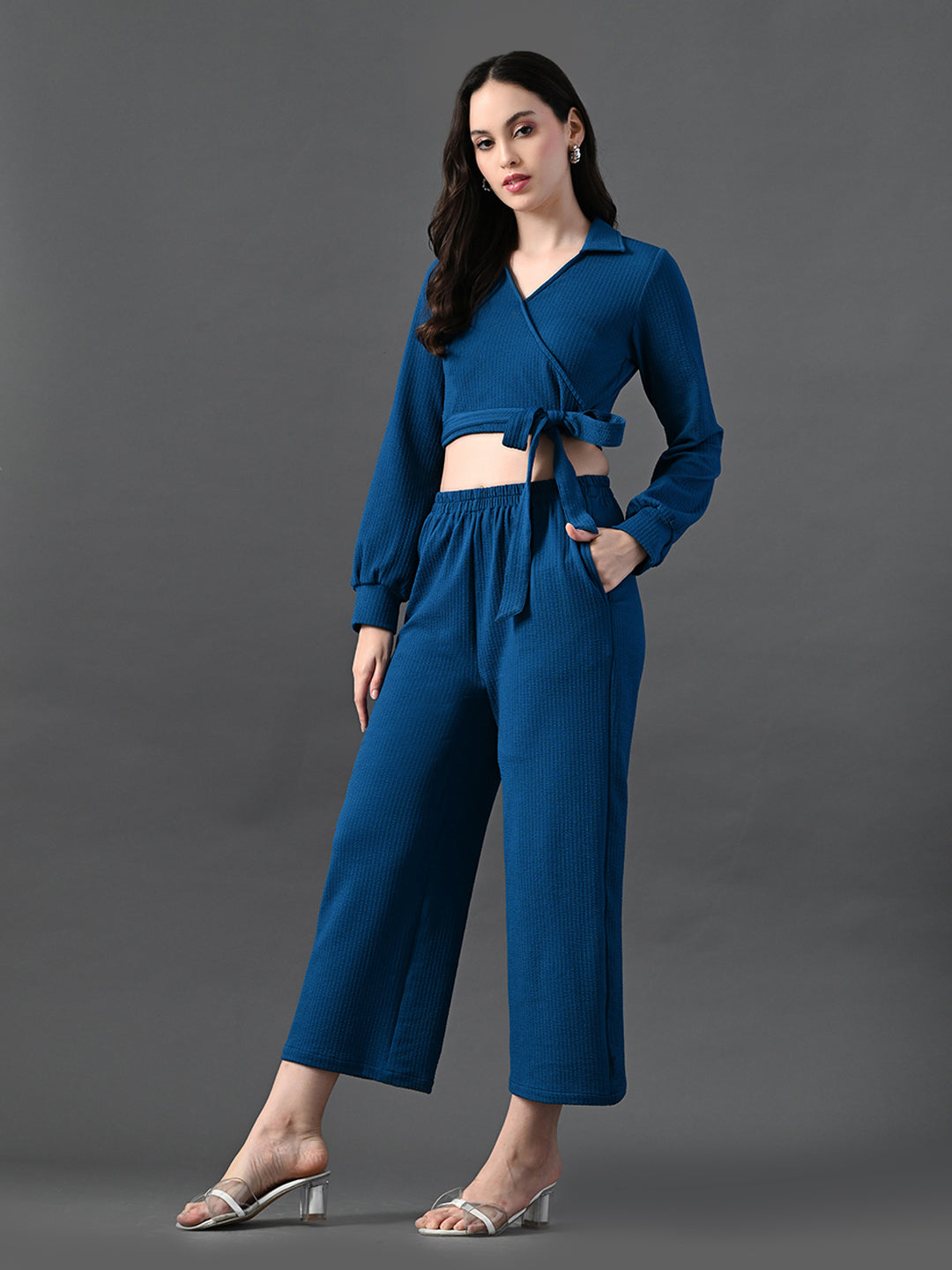 Myshka Women's Blue Co-Ord Set - Swadesiicart
