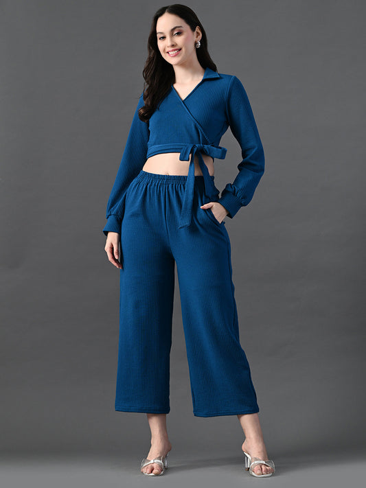 Myshka Women's Blue Co-Ord Set - Swadesiicart