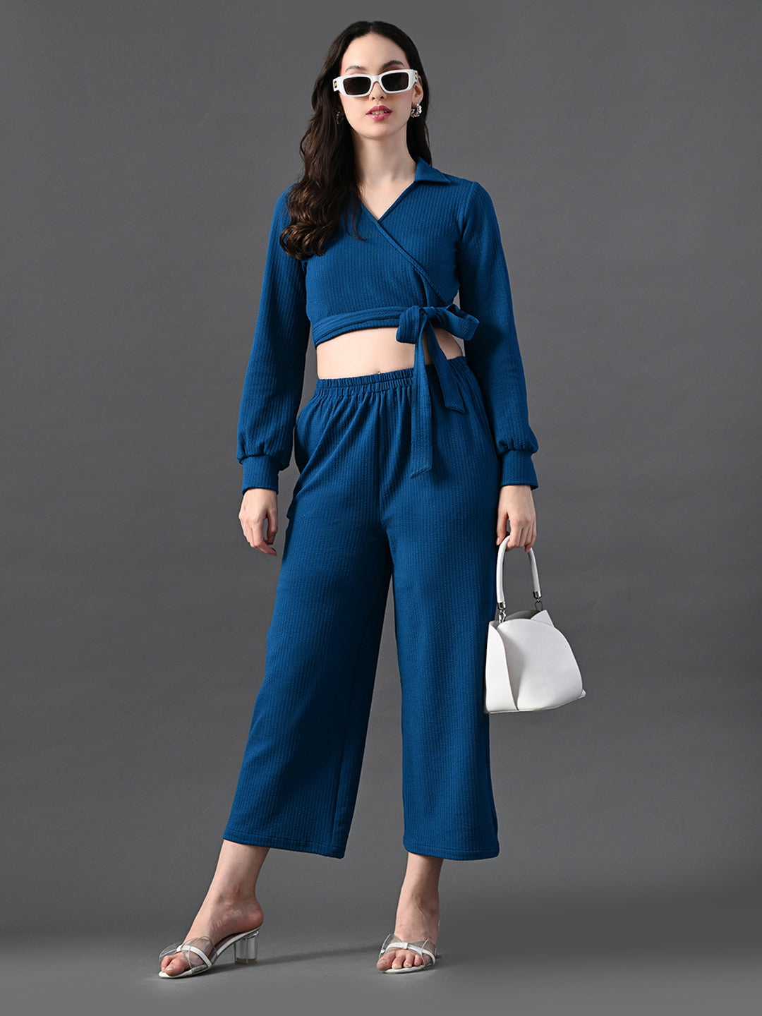 Myshka Women's Blue Co-Ord Set - Swadesiicart