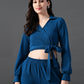 Myshka Women's Blue Co-Ord Set - Swadesiicart