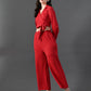 Myshka Women's Red Co-Ord Set - Swadesiicart