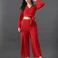 Myshka Women's Red Co-Ord Set - Swadesiicart