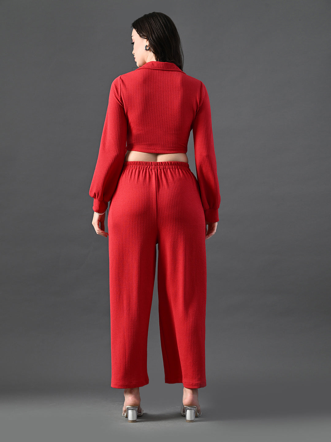 Myshka Women's Red Co-Ord Set - Swadesiicart