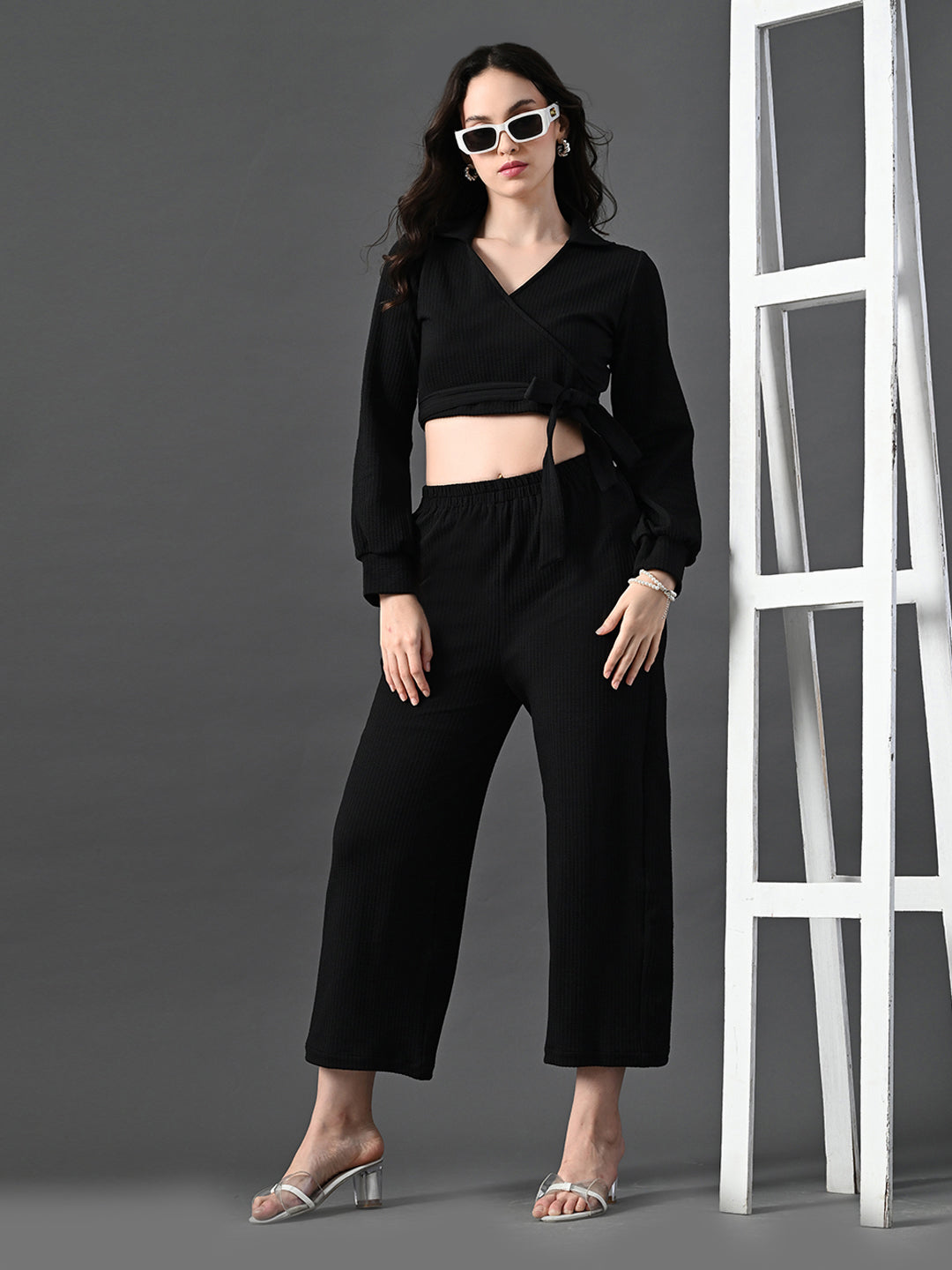 Myshka Women's Black Co-Ord Set - Swadesiicart