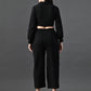 Myshka Women's Black Co-Ord Set - Swadesiicart