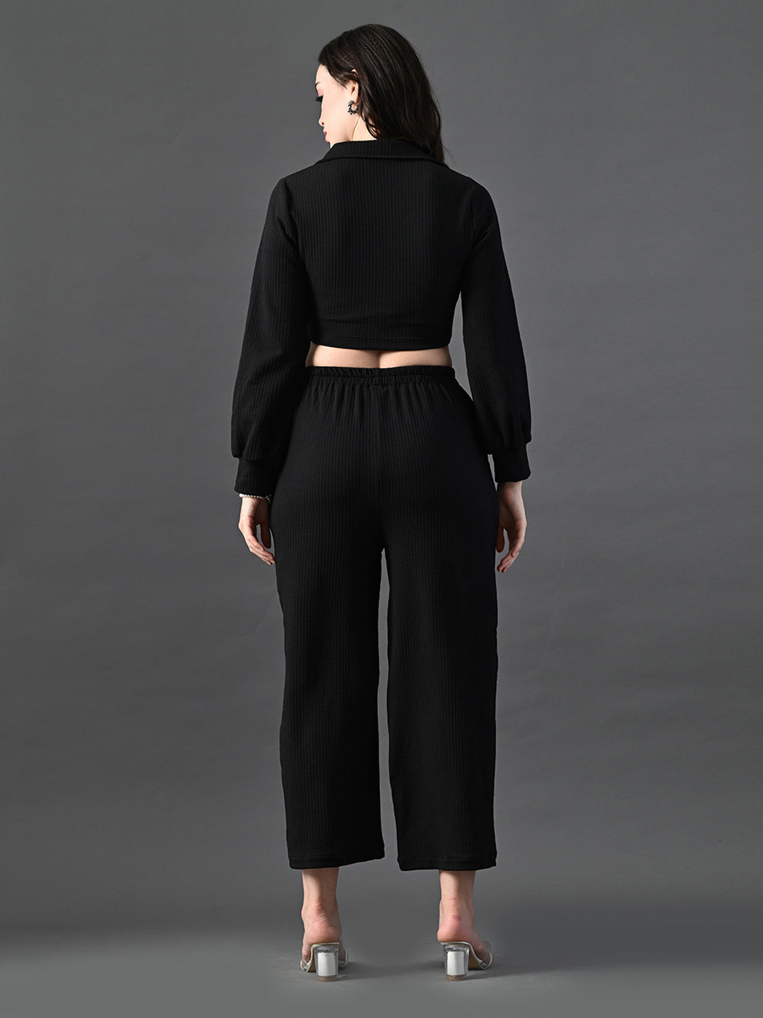 Myshka Women's Black Co-Ord Set - Swadesiicart