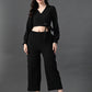Myshka Women's Black Co-Ord Set - Swadesiicart