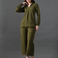 Myshka Women's Olive Everyday Lounge Set - Swadesiicart