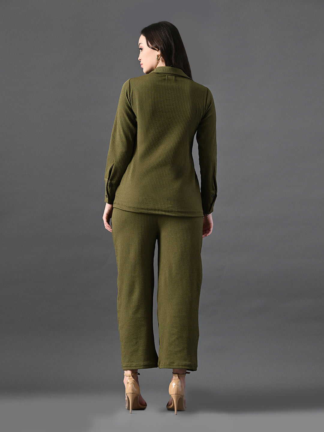 Myshka Women's Olive Everyday Lounge Set - Swadesiicart
