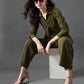 Myshka Women's Olive Everyday Lounge Set - Swadesiicart