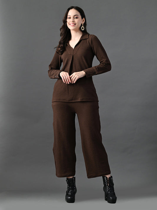 Myshka Women's Coffe Everyday Lounge Set - Swadesiicart