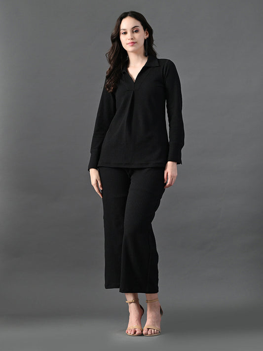 Myshka Women's Black Everyday Lounge Set - Swadesiicart