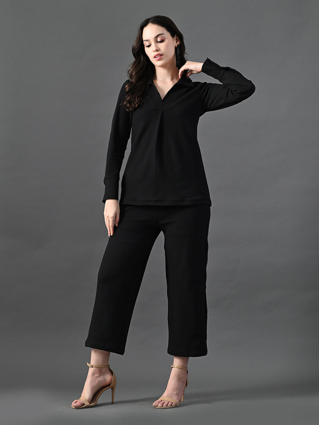 Myshka Women's Black Everyday Lounge Set - Swadesiicart