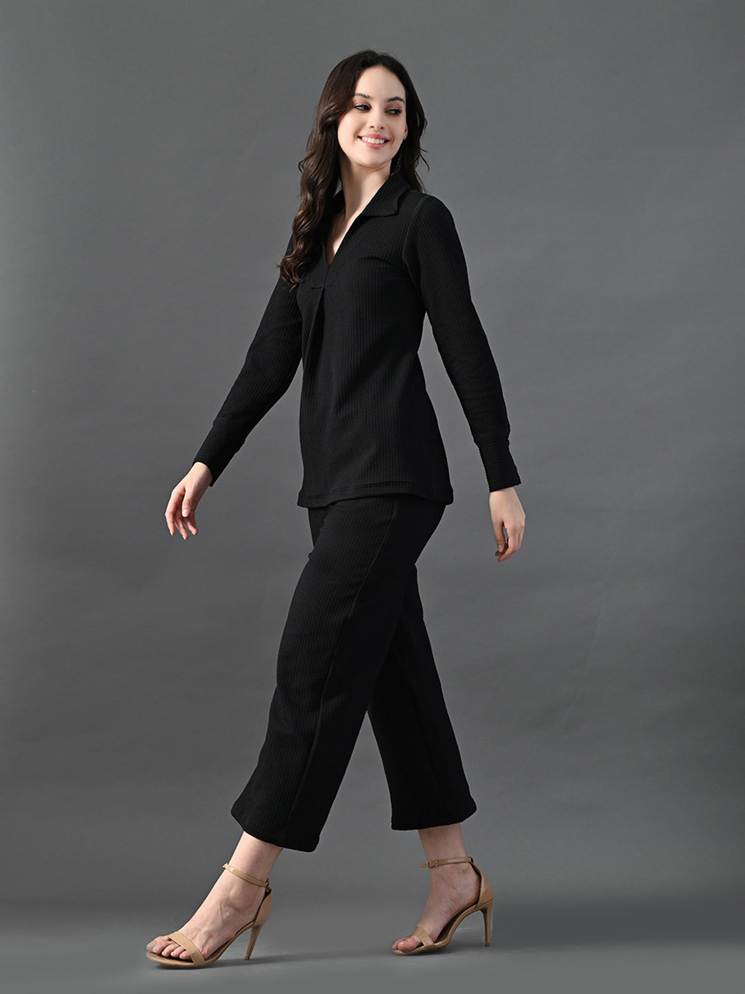 Myshka Women's Black Everyday Lounge Set - Swadesiicart