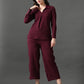 Myshka Women's Wine Everyday Lounge Set - Swadesiicart