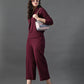 Myshka Women's Wine Everyday Lounge Set - Swadesiicart