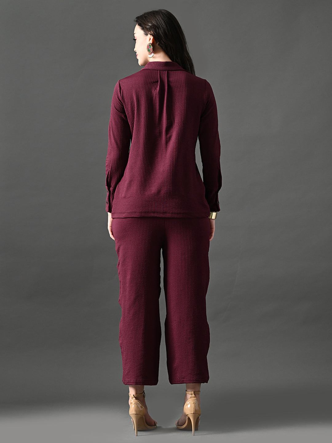 Myshka Women's Wine Everyday Lounge Set - Swadesiicart