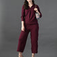 Myshka Women's Wine Everyday Lounge Set - Swadesiicart