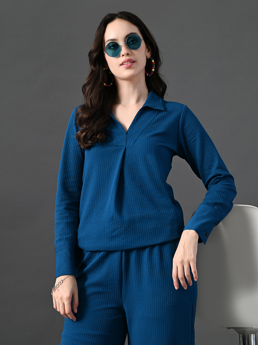 Myshka Women's Blue Everyday Lounge Set - Swadesiicart
