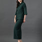 Myshka Women's Green Pleated Co-Ord Set - Swadesiicart